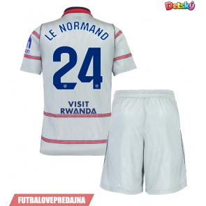 Lacne Dětský Futbalové dres Atletico Madrid Robin Le Normand #24 2026-27 Krátky Rukáv - Tretina (+ trenírky)